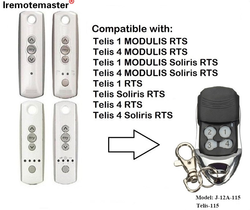 Telis için 1 RTS Telis Soliris RTS 4 RTS Garaj Kapısı Uzaktan Kumandası 433.42MHz